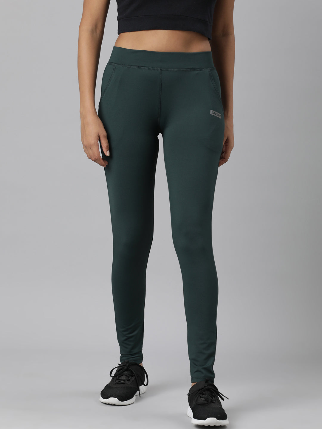 Shop Women's Green Slim-Fit Ankle-Length Gym Track pant Showoffff