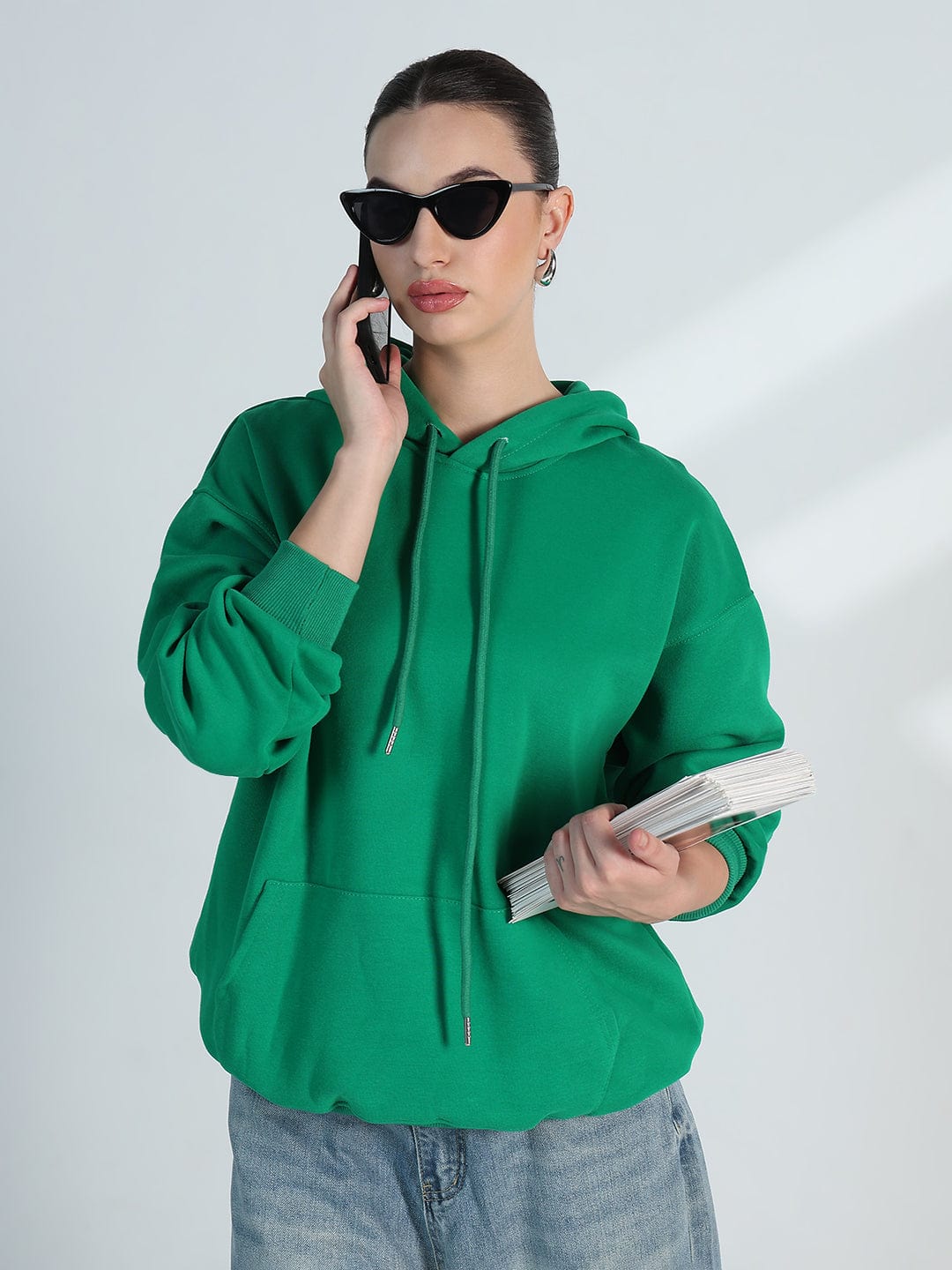 Hoodie Oversized Sweat Top Women's Green Oversized Hoodie