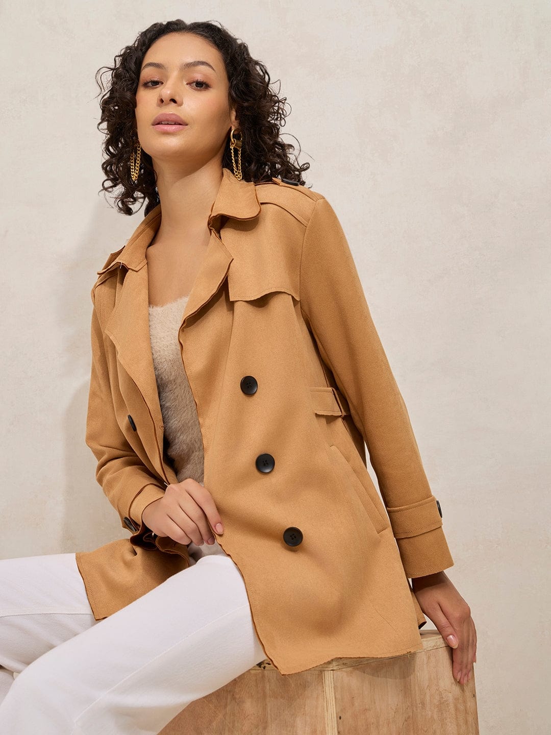 Trench Coat Tan Peacoat Women's Adjhdfh Woman Pea Coat Single