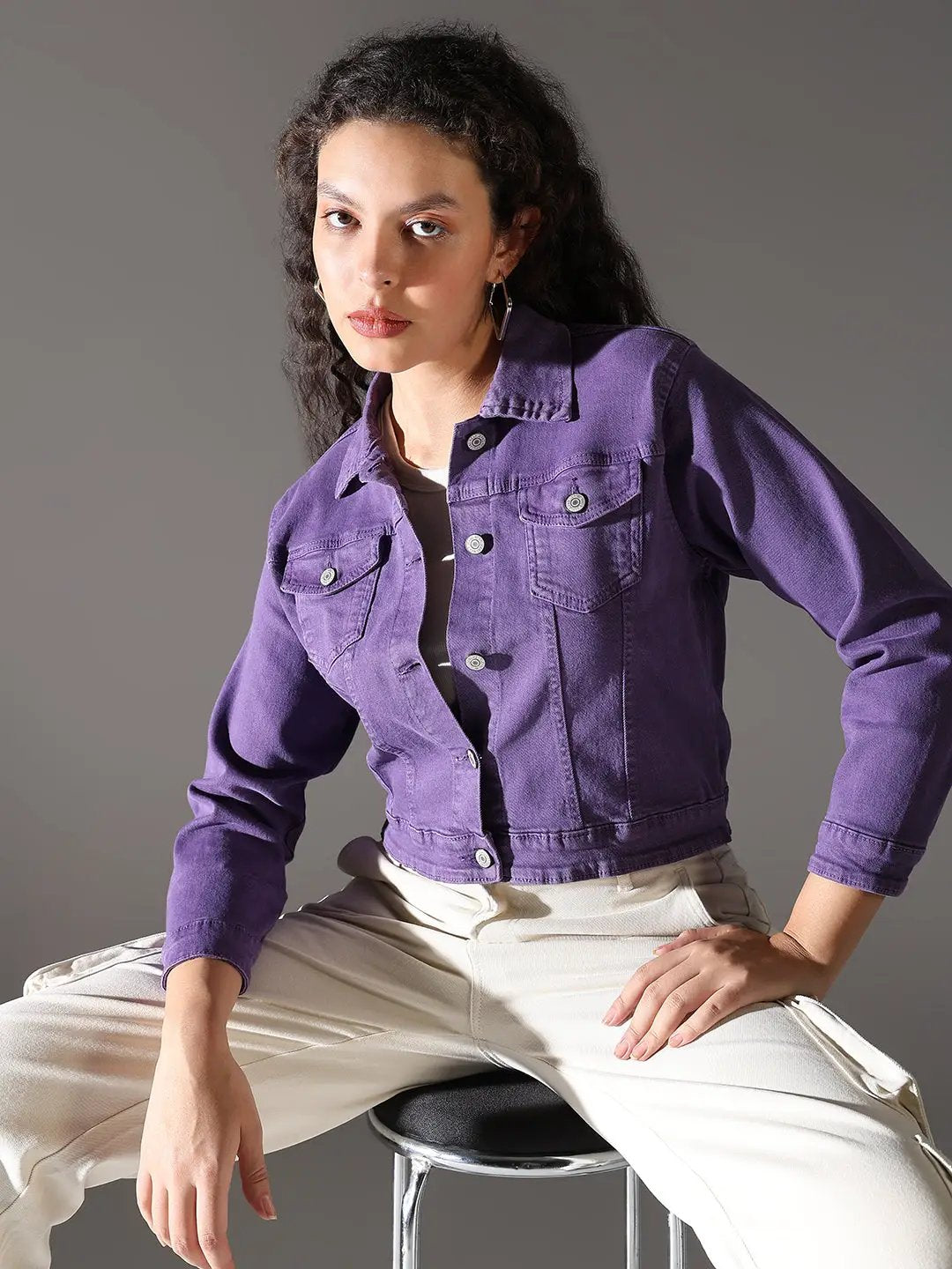 Varsity Purple Jacket Purple Denim Jacket Westside Trucker Jacket