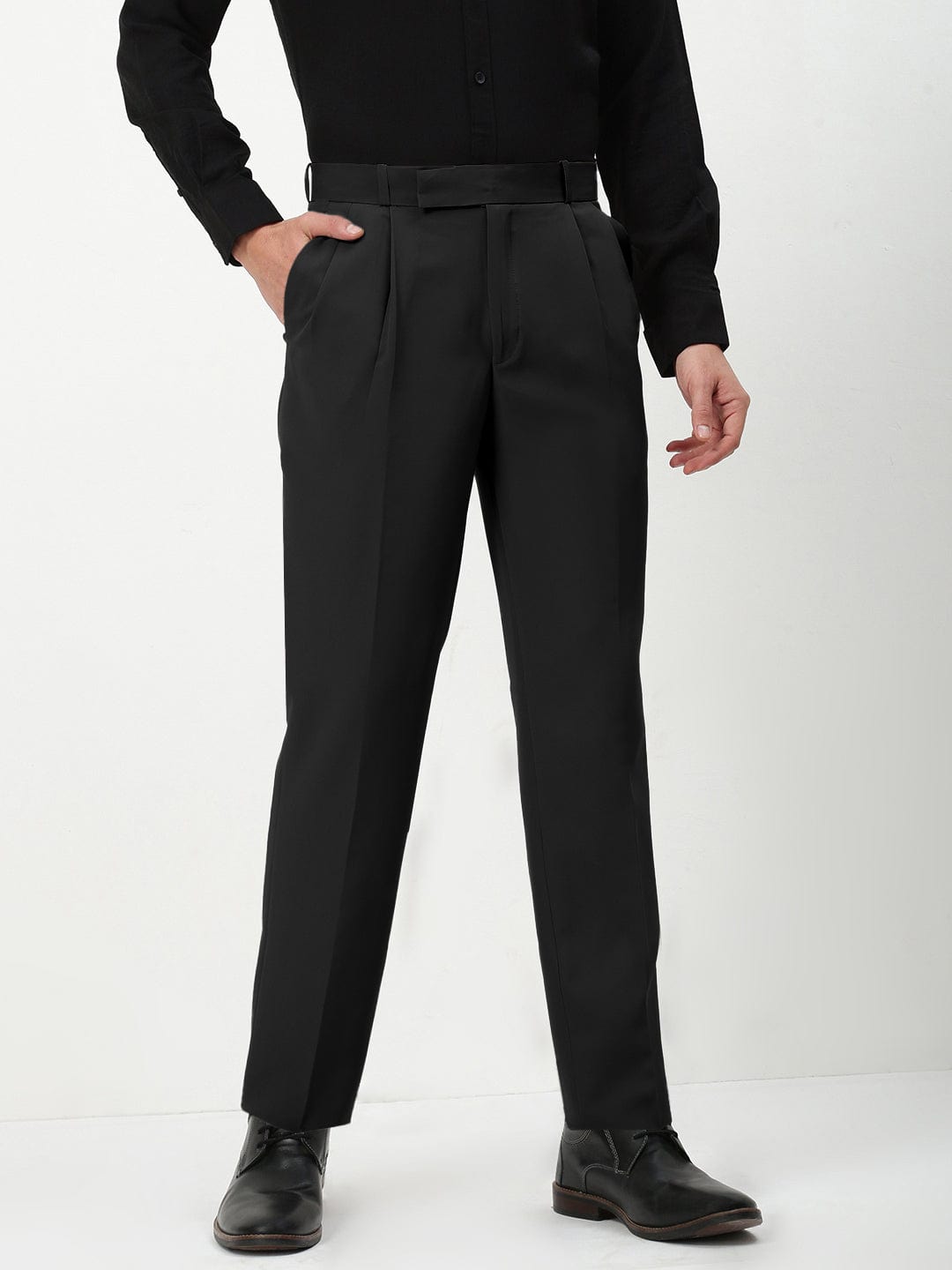 Shop Men's Black Slim Fit Formal Trousers Showoffff