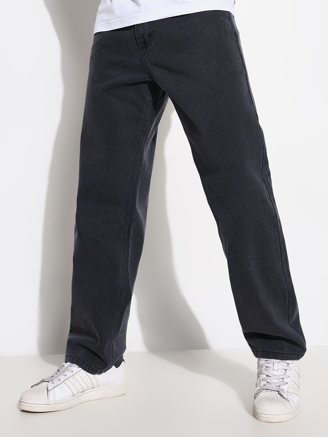 Shop Men's Grey Straight Fit Acid Wash Jeans Showoffff