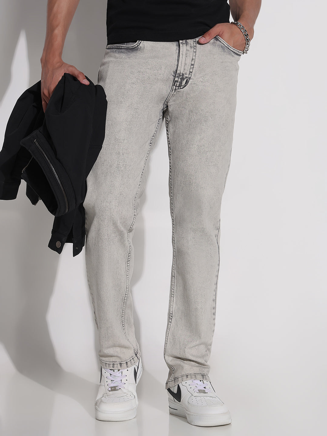 Shop Men's Grey Slim Fit Jeans Showoffff