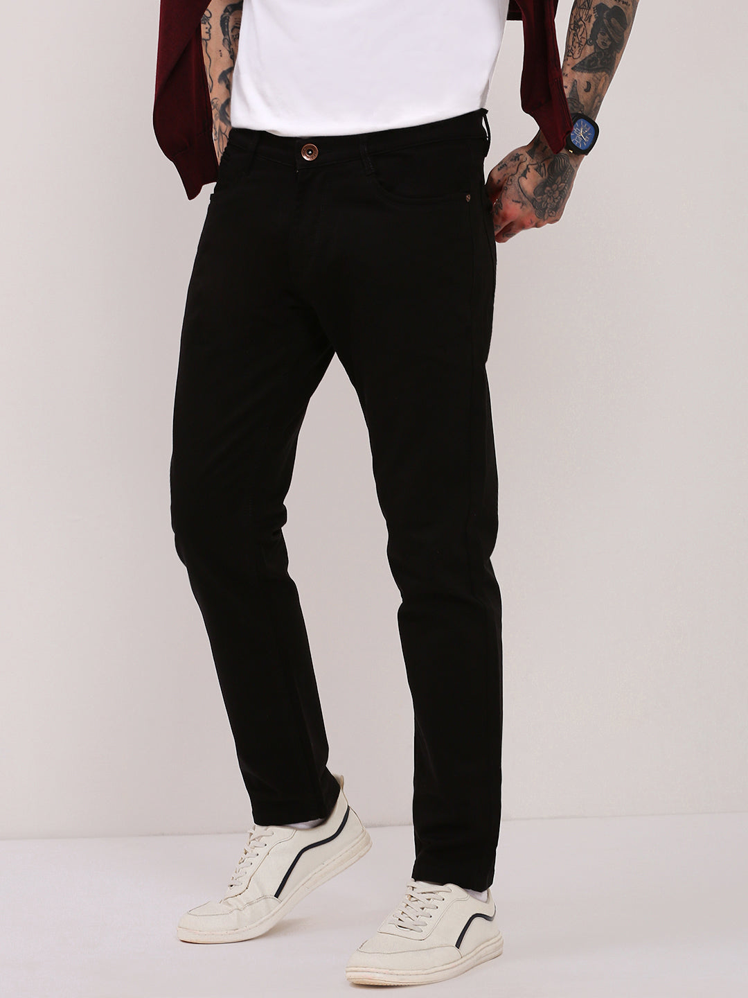 Shop Men's Black Low-Rise Slim Fit Jeans Showoffff