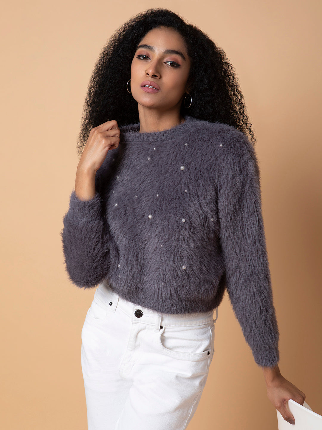 Women Solid Grey Cardigan