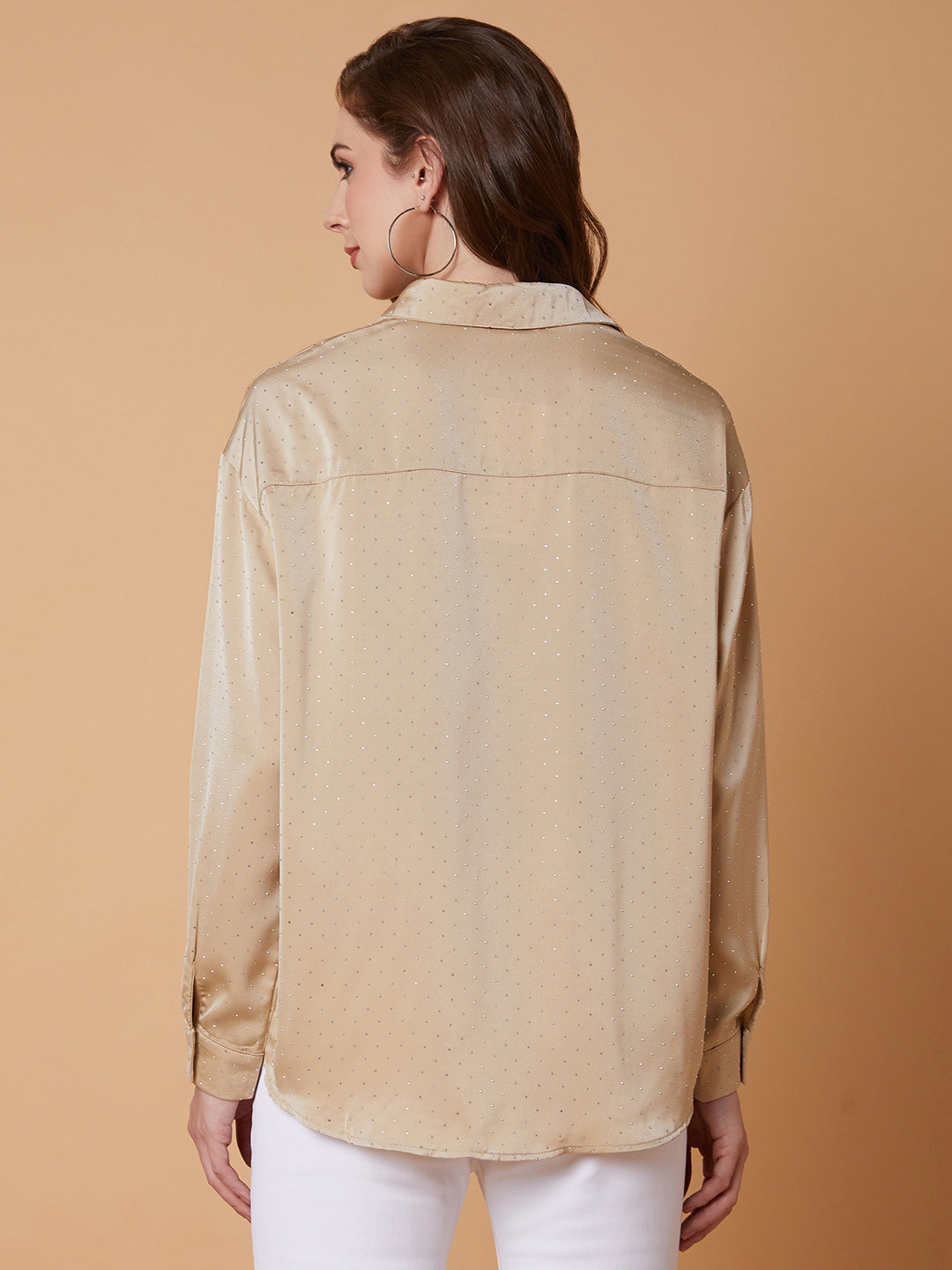 Women Solid Beige Shirt