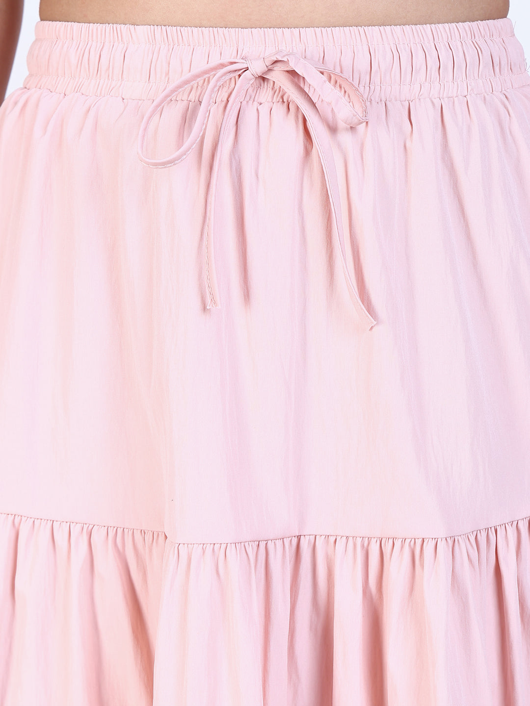 Women Pink Solid Flared Skirt