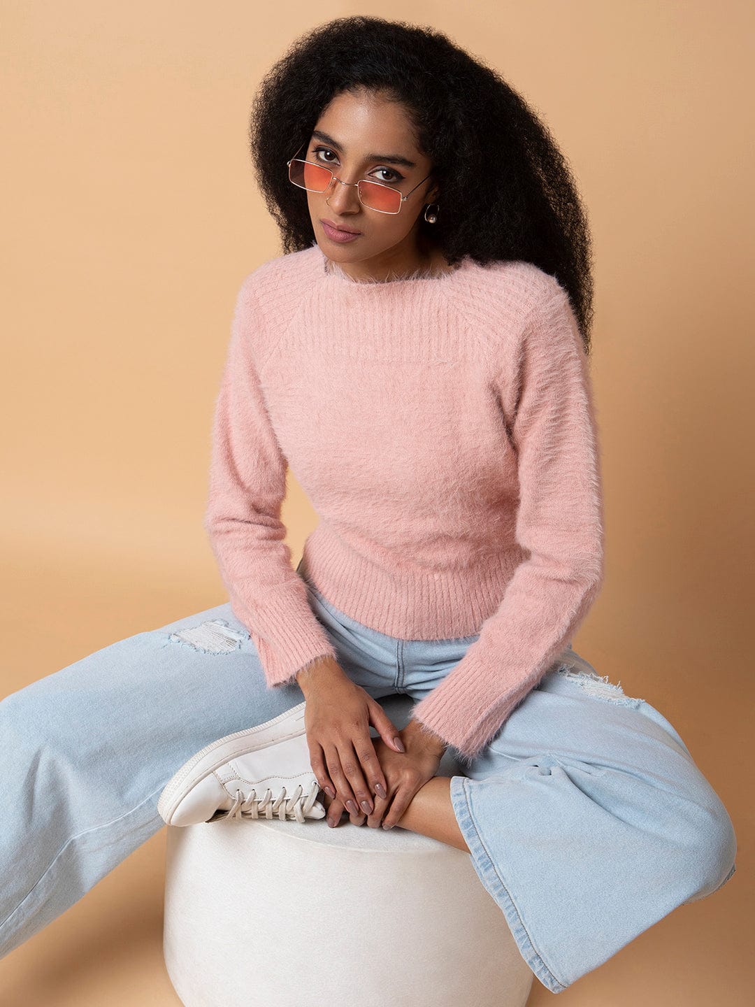 Shop Women's Solid Peach Casual Cardigan | Showoffff