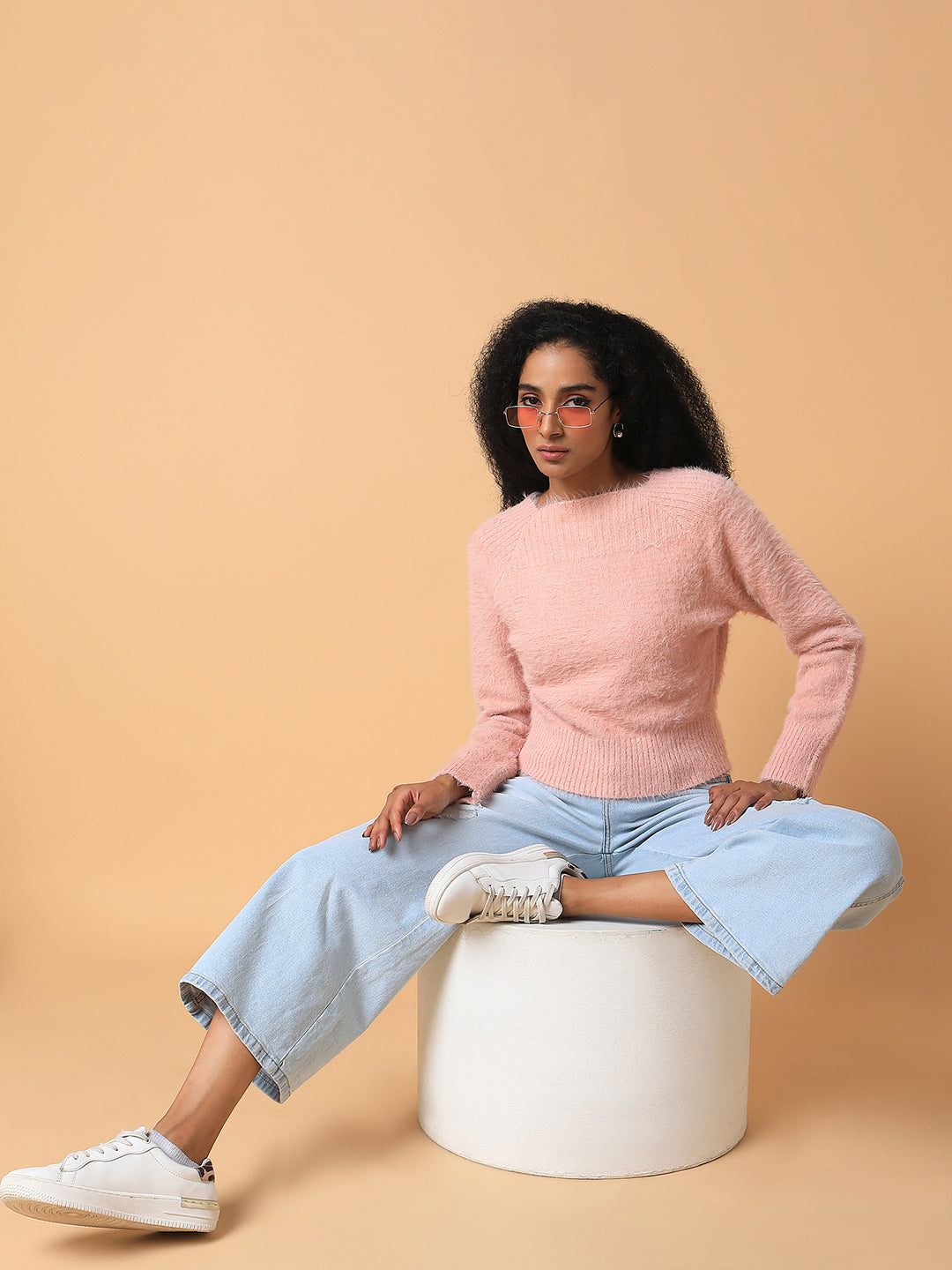 Women Solid Peach Cardigan