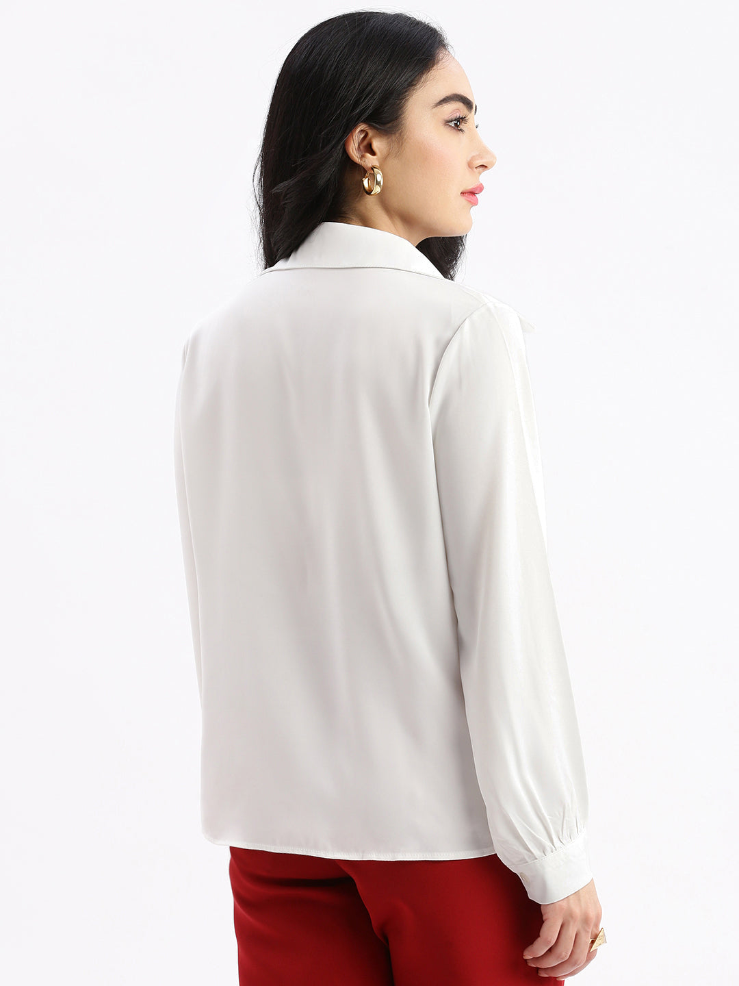 Women Solid White Shirt