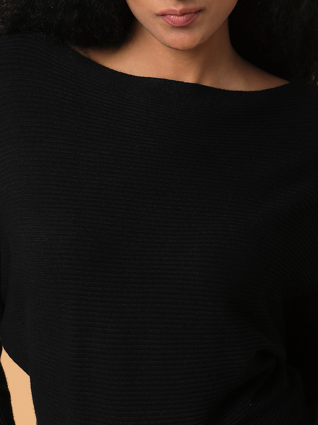 Women Solid Black Top