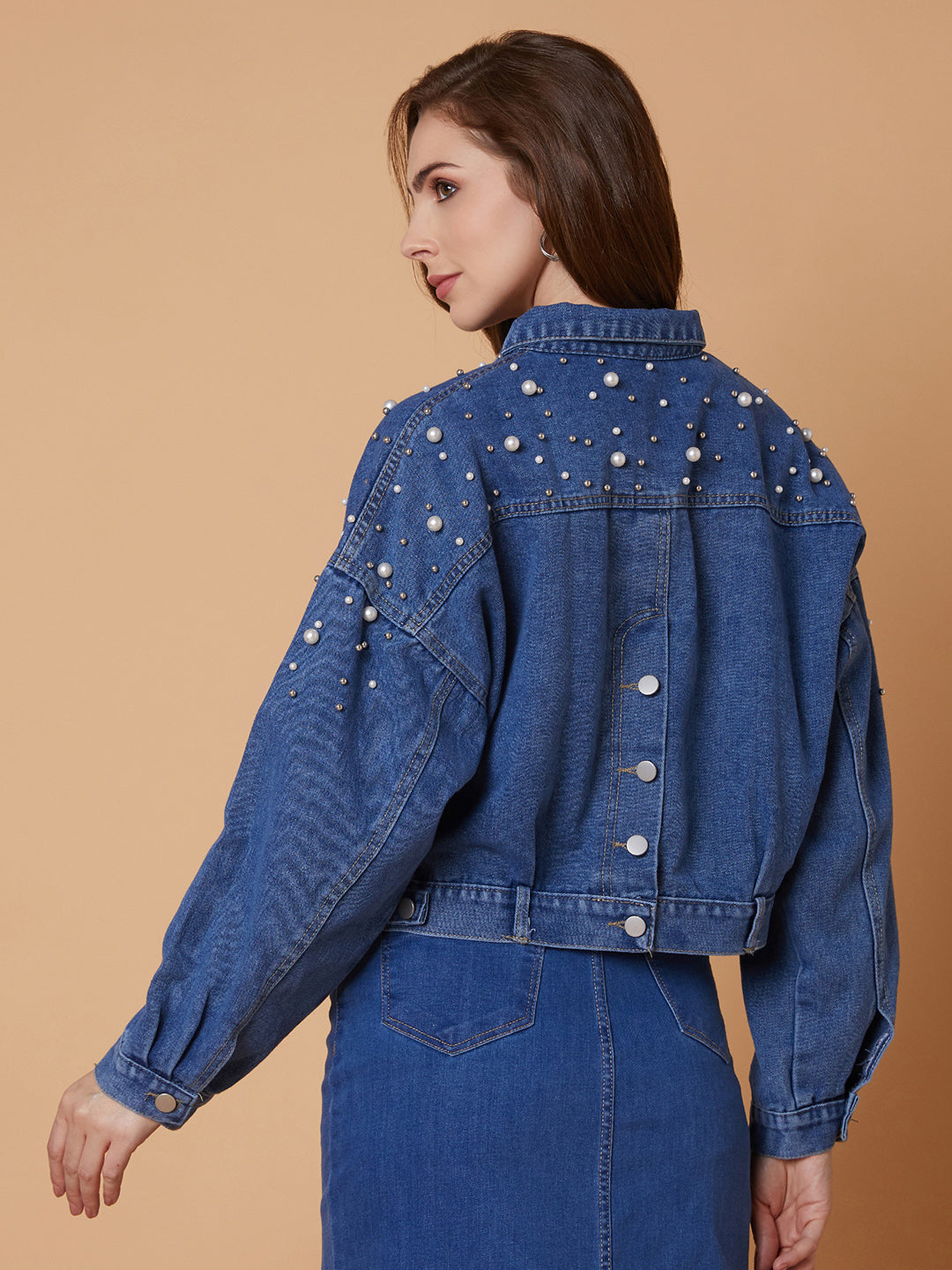 Women Oversized Blue Denim Jacket