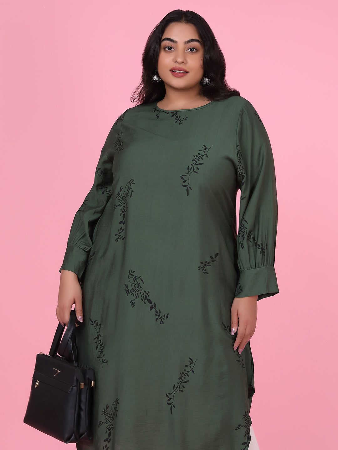 Women Floral Straight Green Kurta