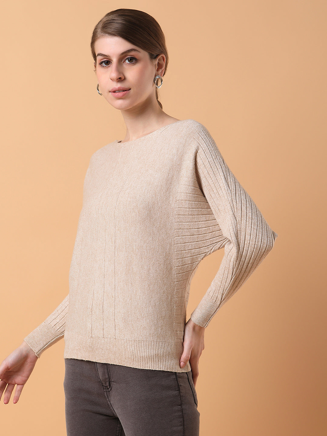 Women Solid Beige Top