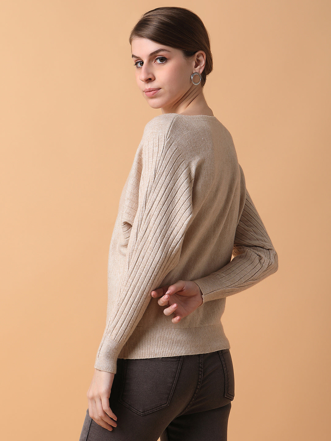 Women Solid Beige Top