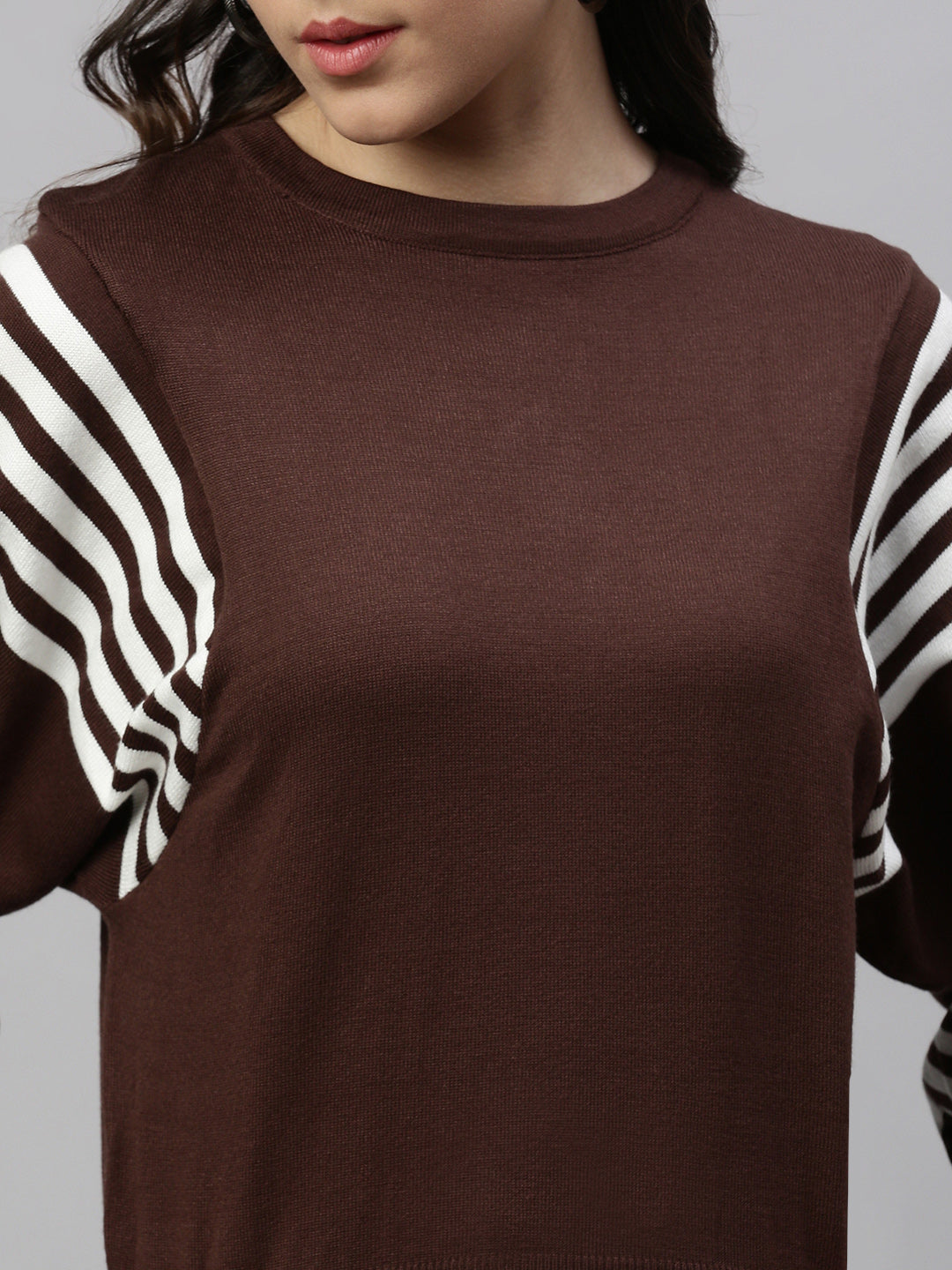 Women Self Design Brown Top