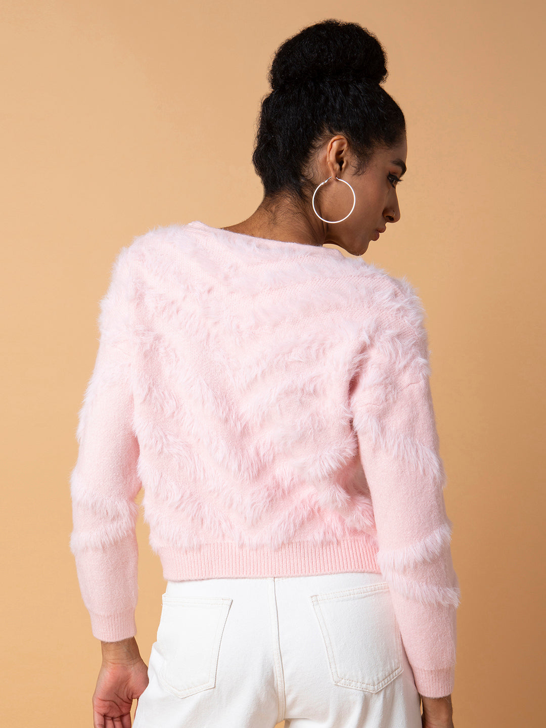 Women Solid Pink Cardigan