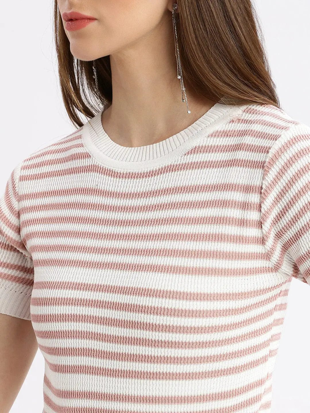 Women's Self Design White Top