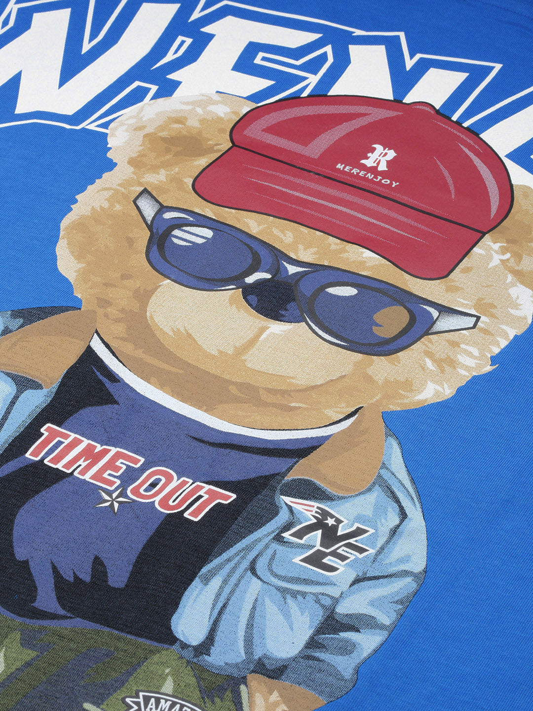 Men's Graphic Blue Relaxed Fit T-Shirt