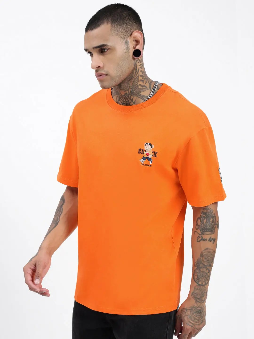 Men's Graphic Orange Relaxed Fit T-Shirt - from SHOWOFFFF