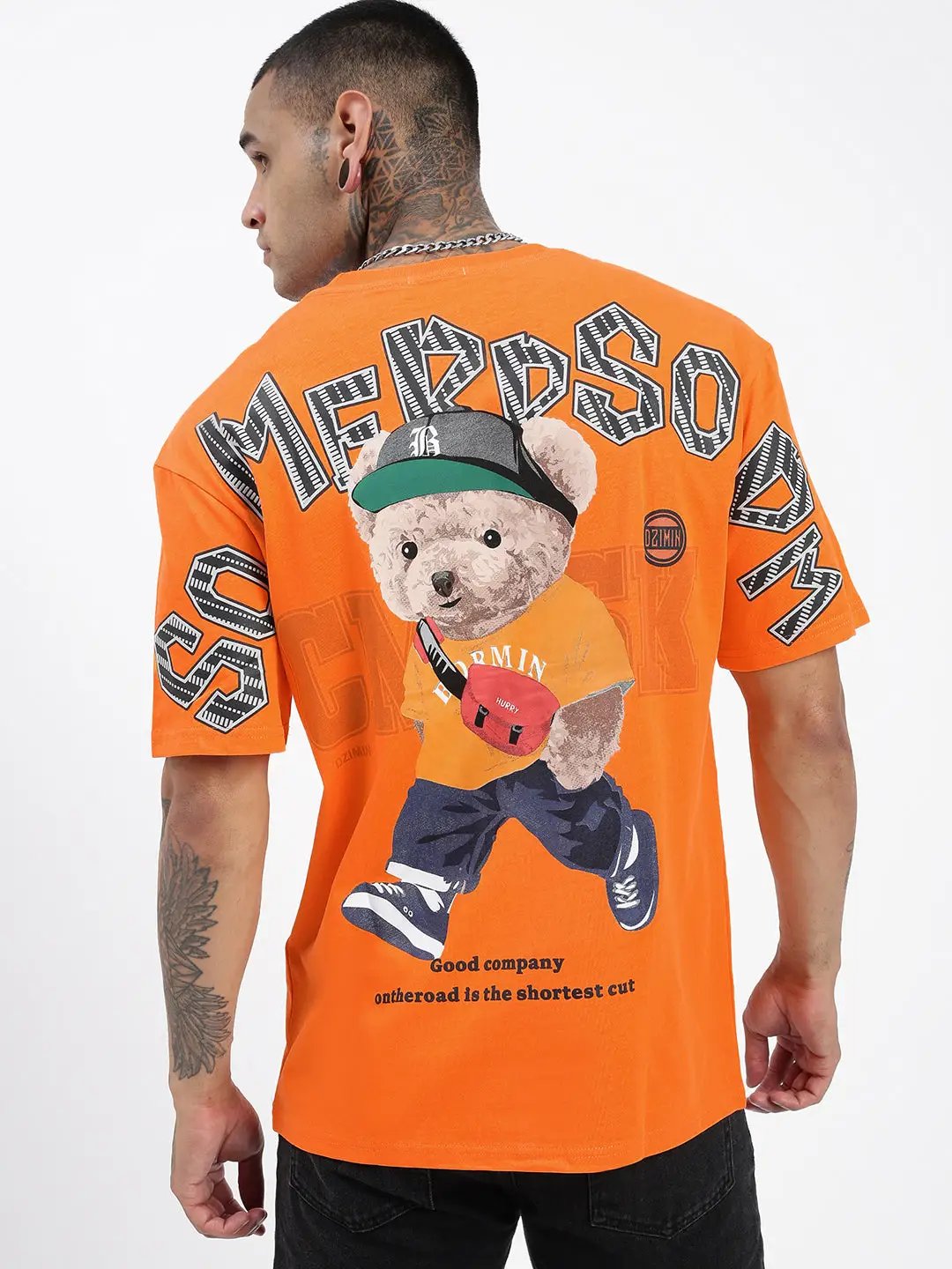 Men's Graphic Orange Relaxed Fit T-Shirt - from SHOWOFFFF