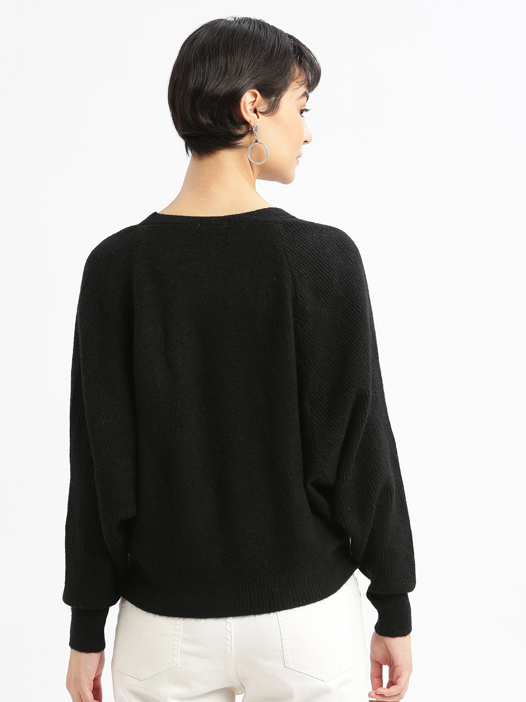 Women's Solid Black Cardigan
