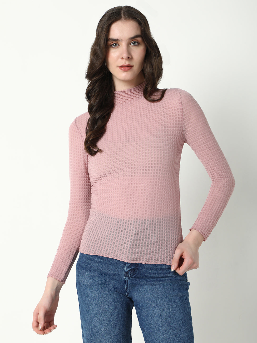 Women Peach Solid Top