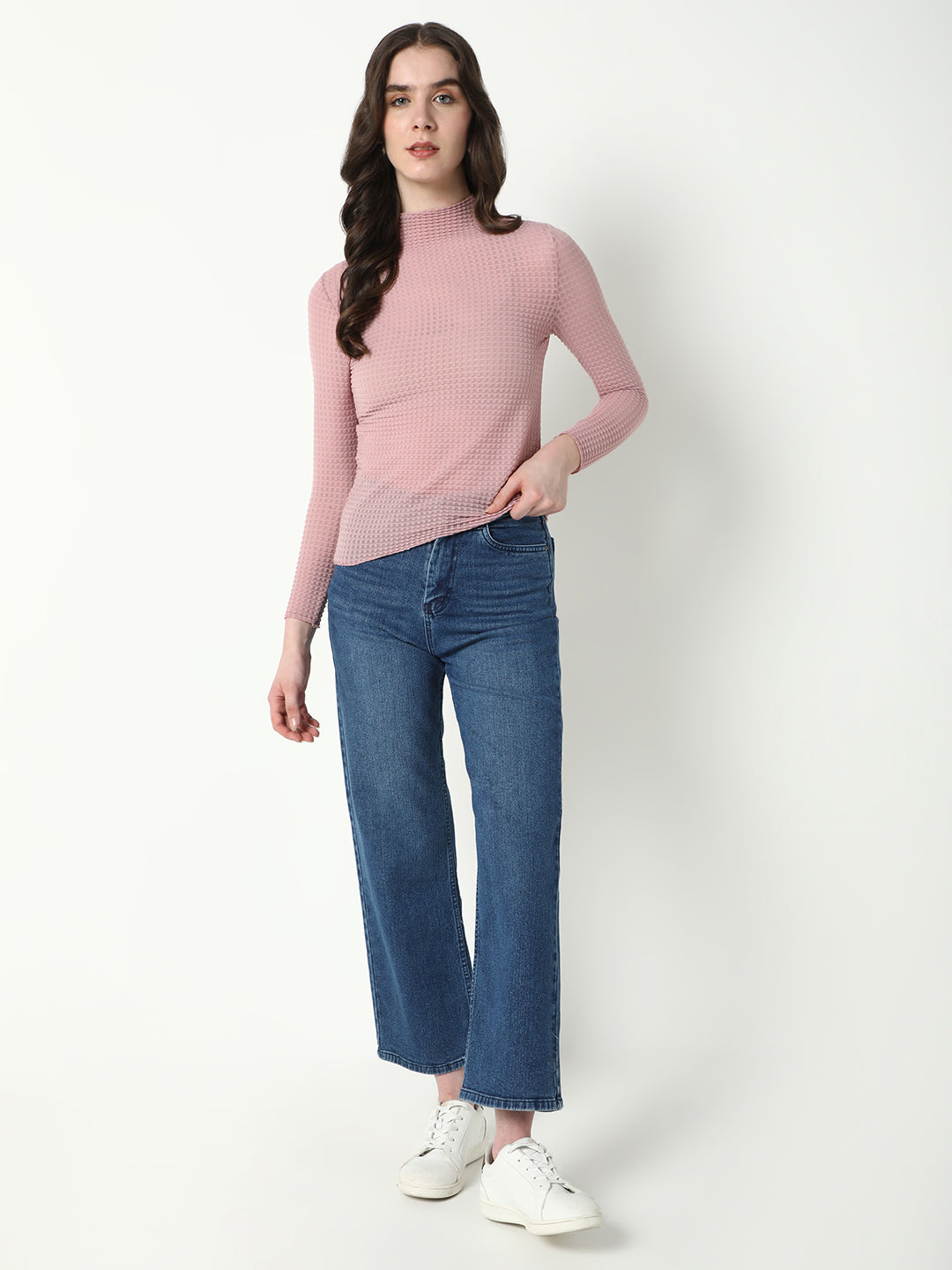 Women Peach Solid Top