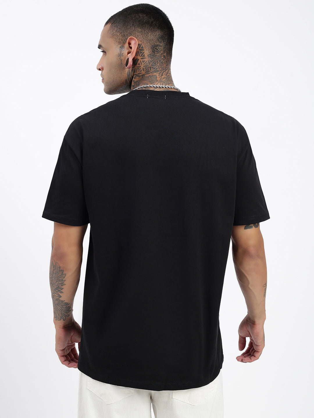 Men Graphic Black Relaxed Fit T Shirt