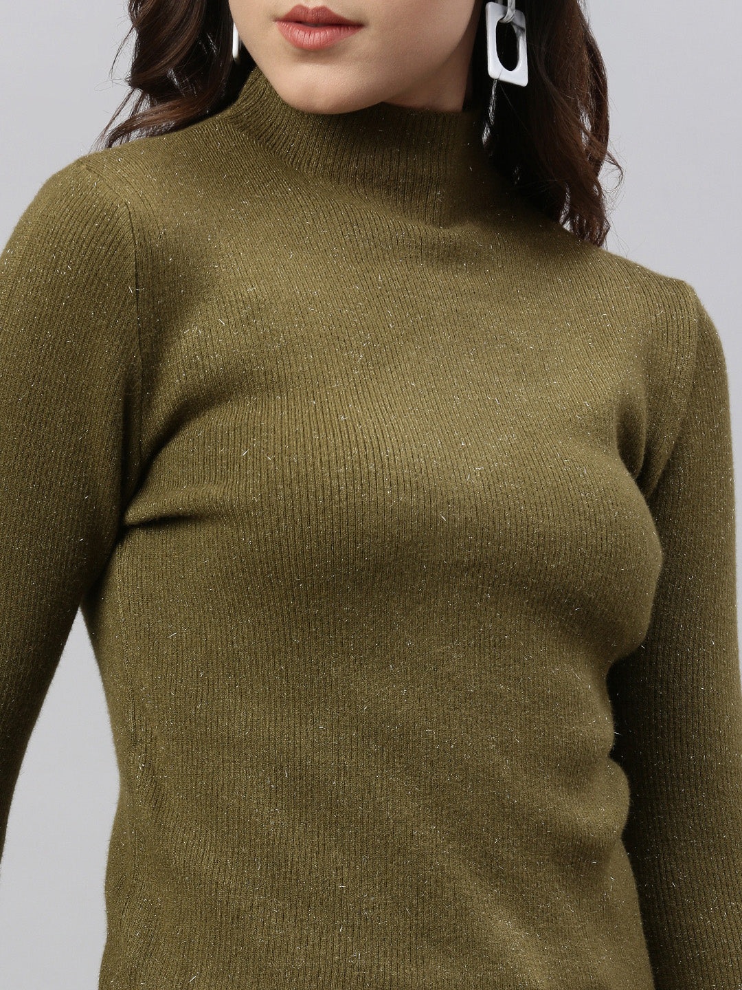 Women Solid Olive Top