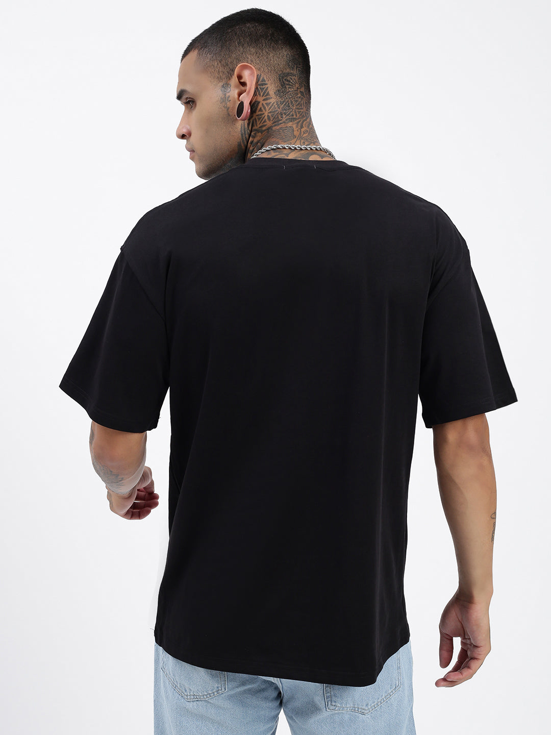 Men Graphic Black Relaxed Fit T Shirt