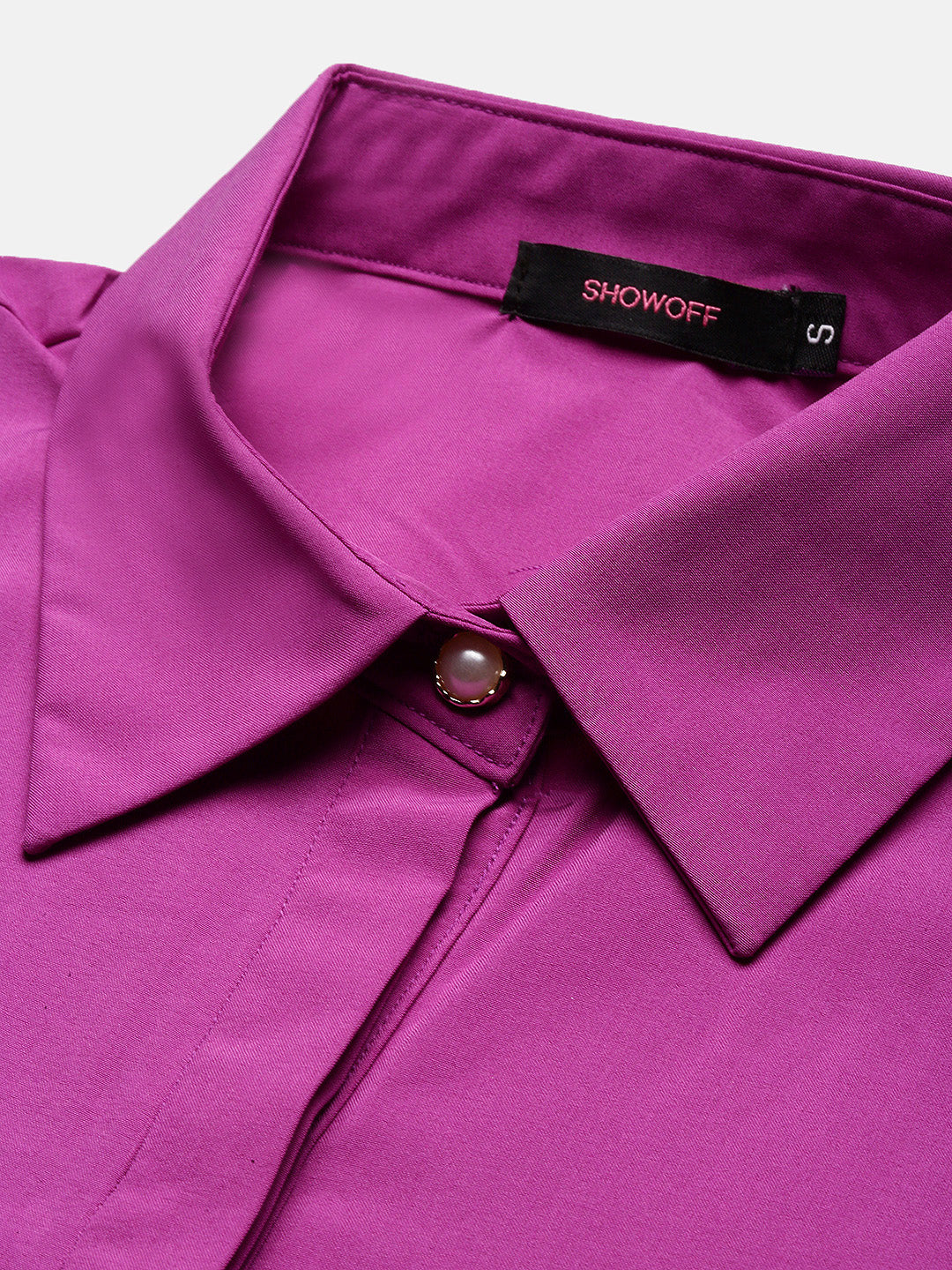 Women Solid Purple Slim Fit Shirt