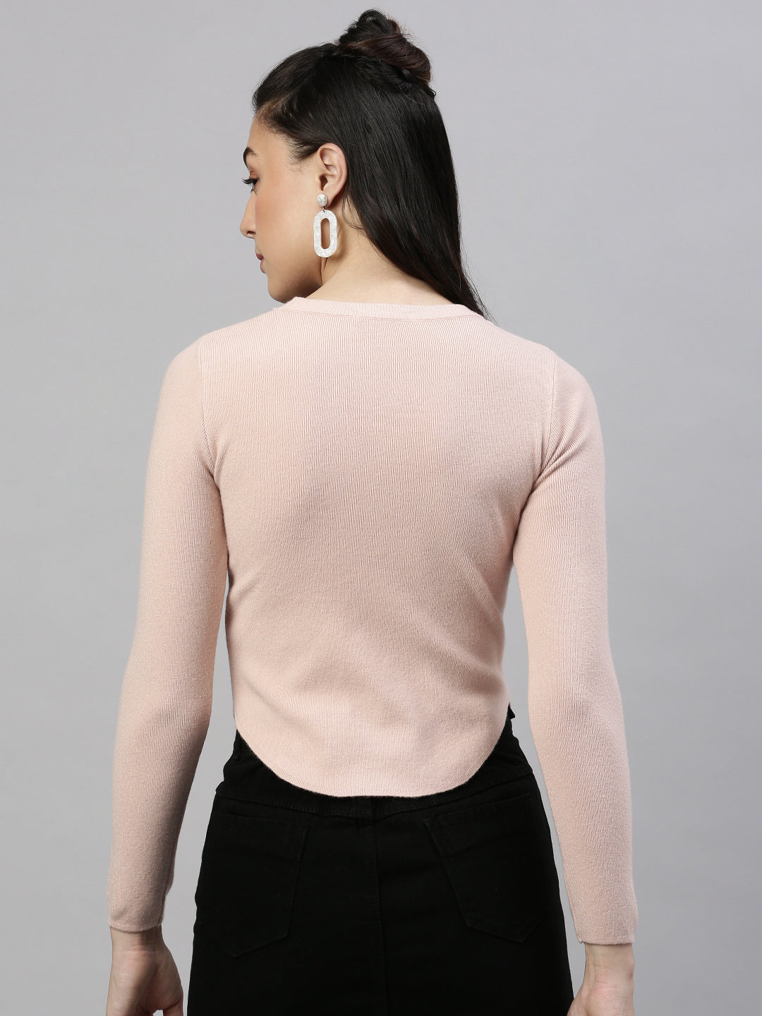 Women Solid Peach Top