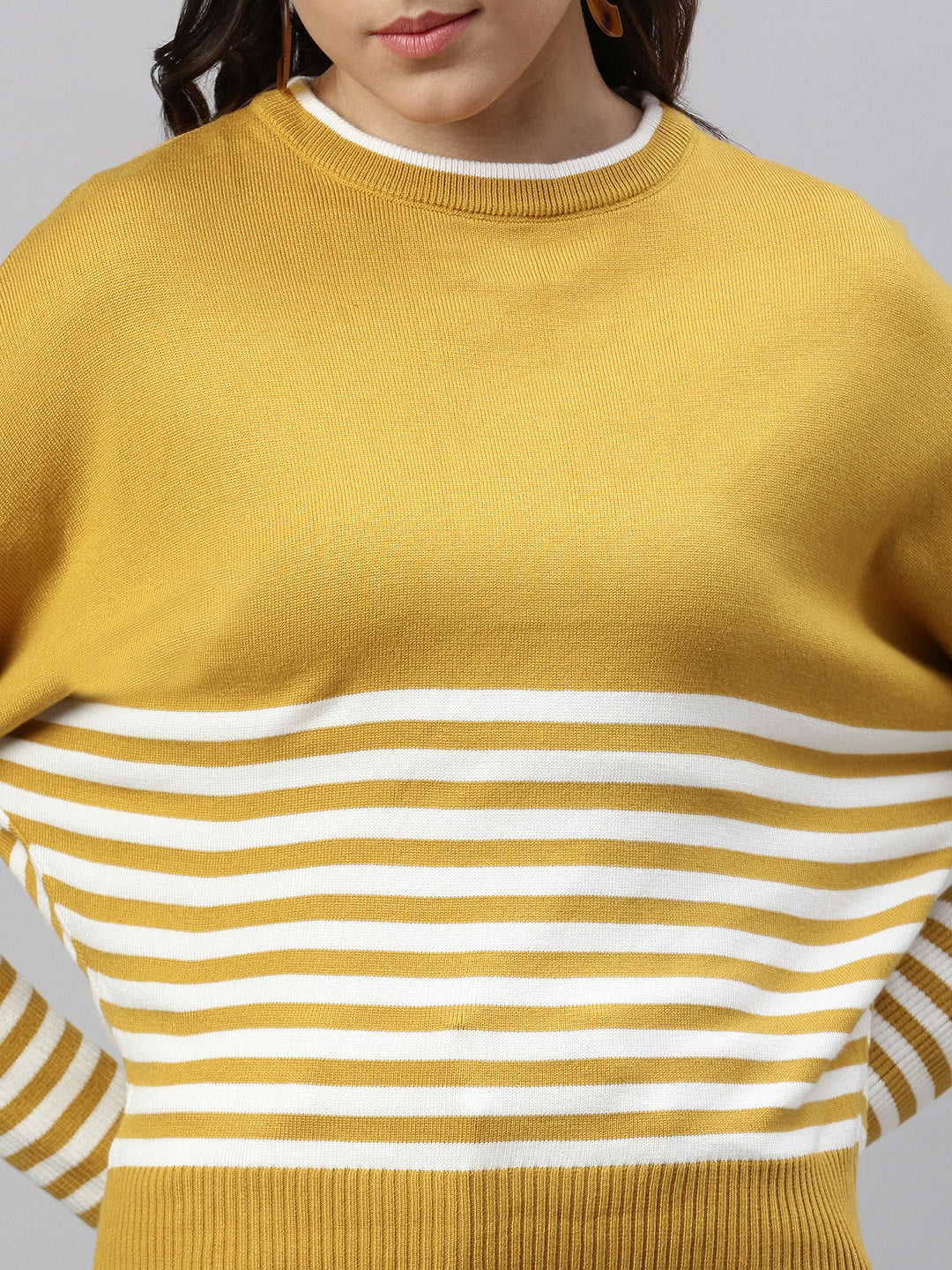 Women Self Design Mustard Top