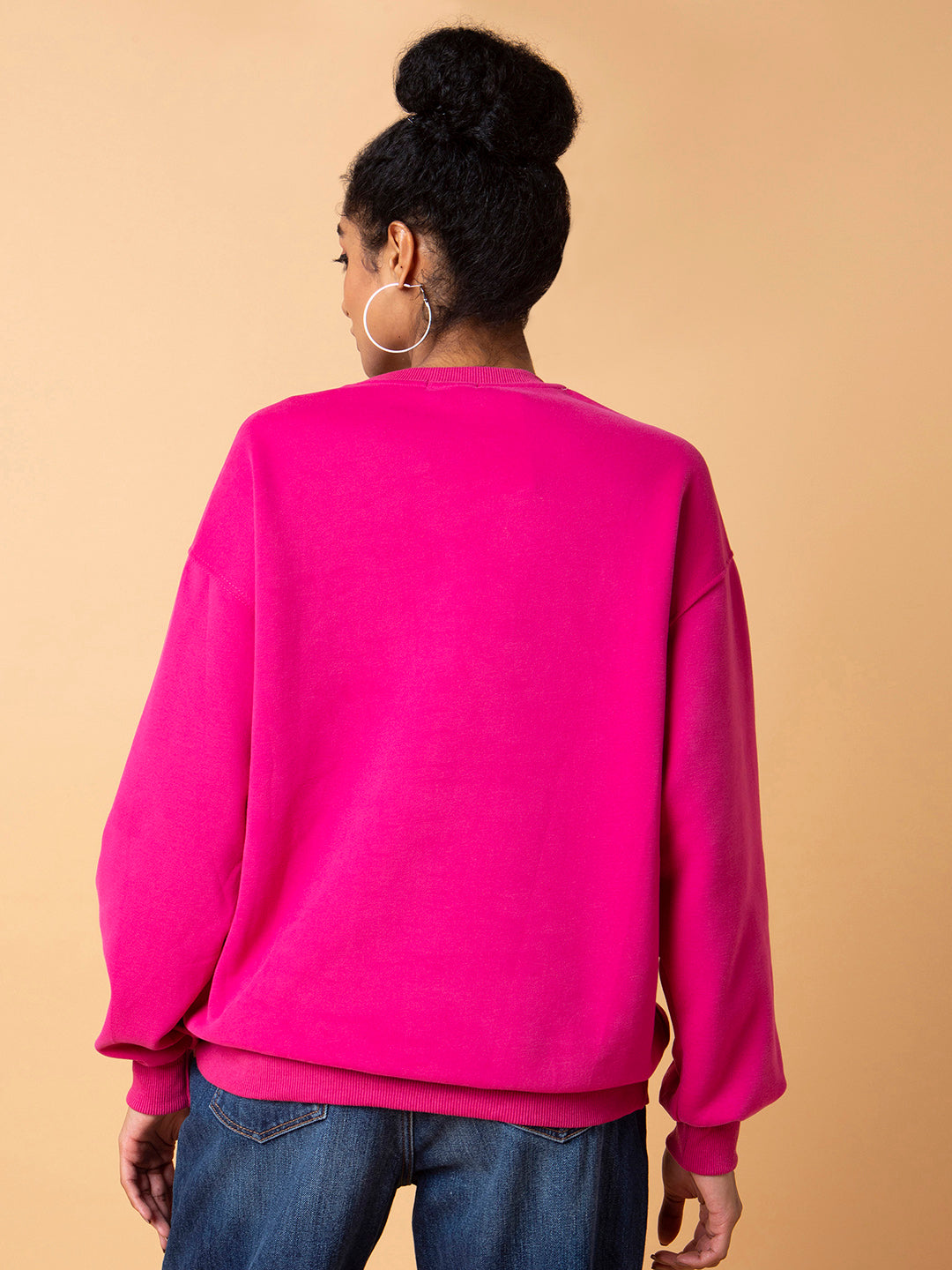 Women's Graphic Pink Oversized Pullover