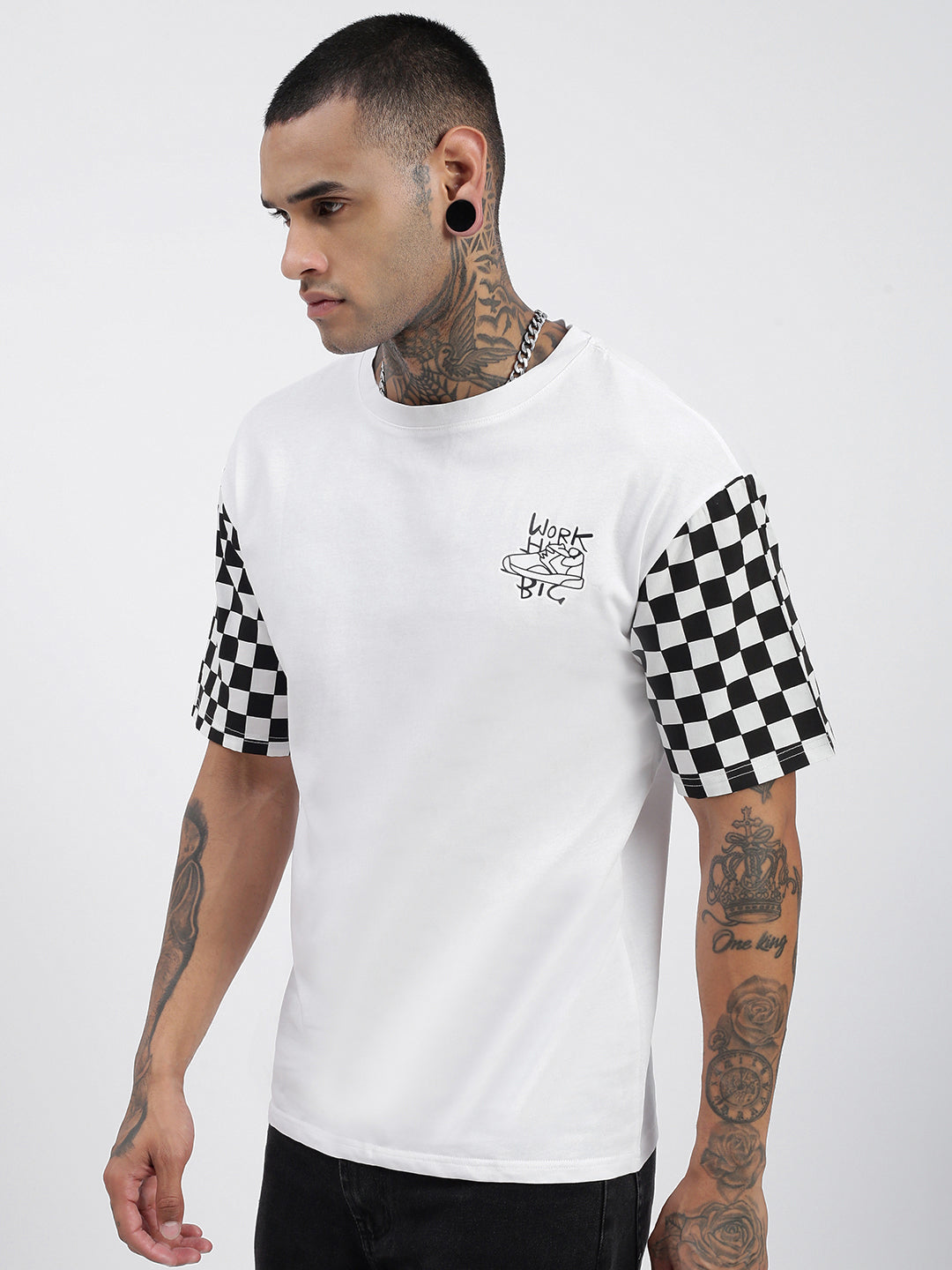 Men Graphic White Relaxed Fit T Shirt