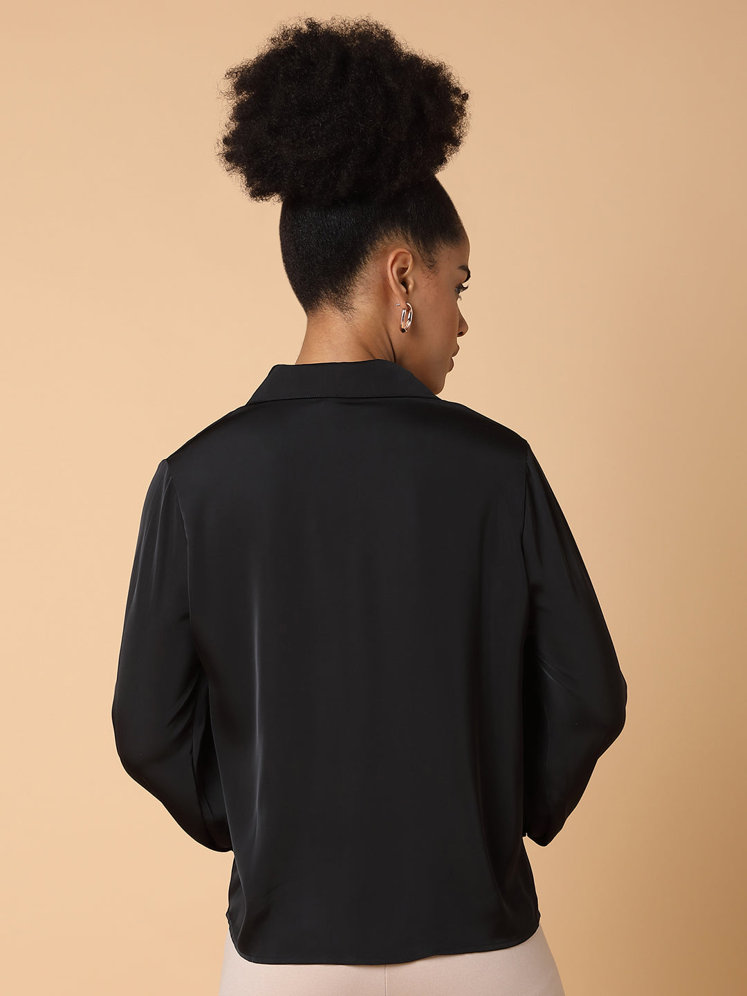 Women Solid Black Shirt