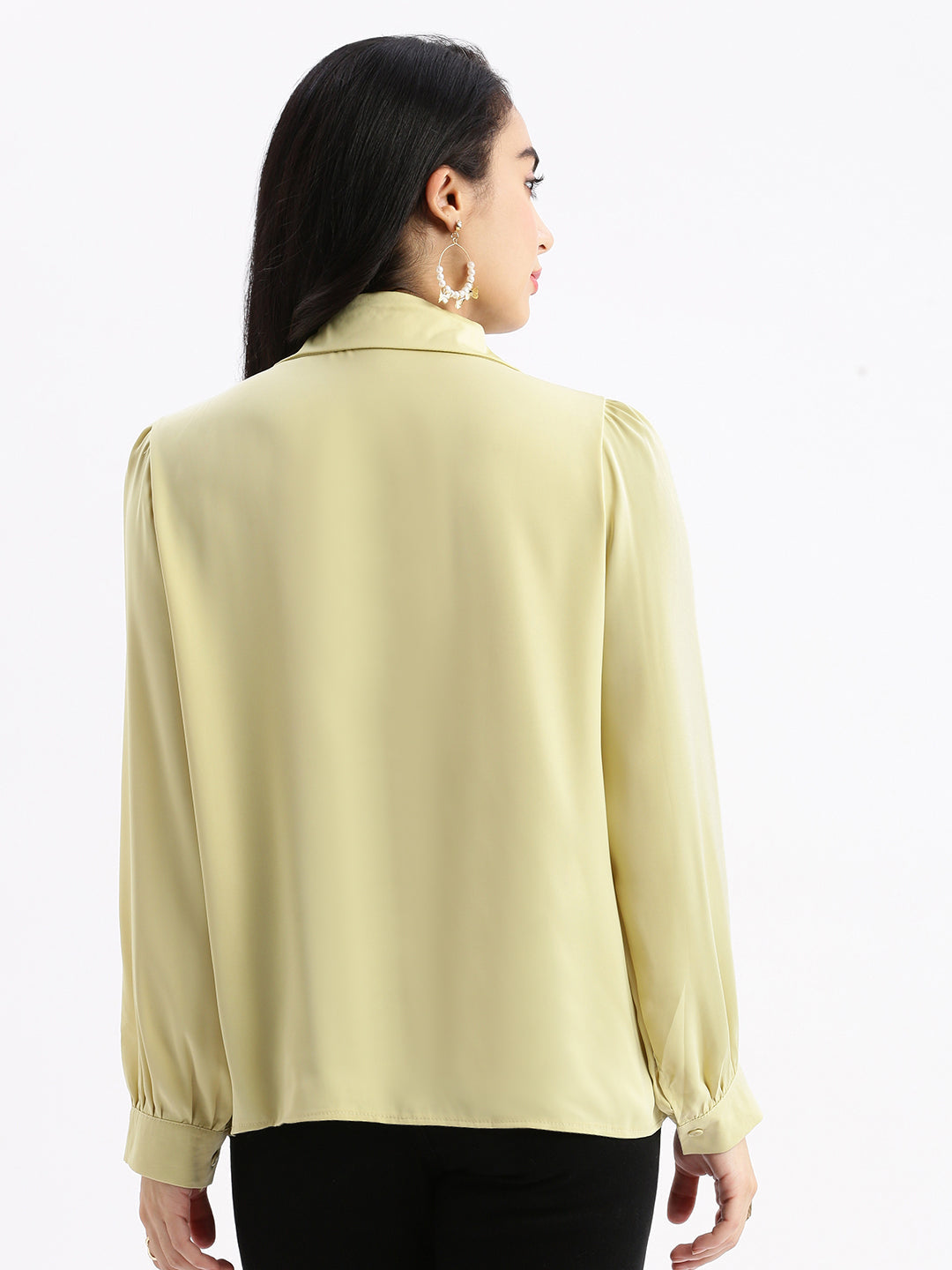 Women Solid Green Shirt