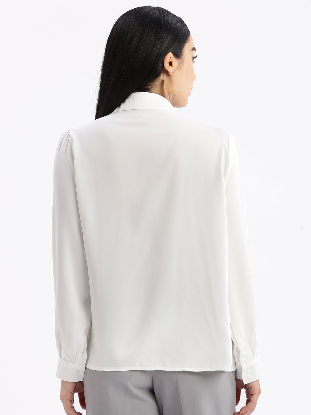 Women Solid White Shirt