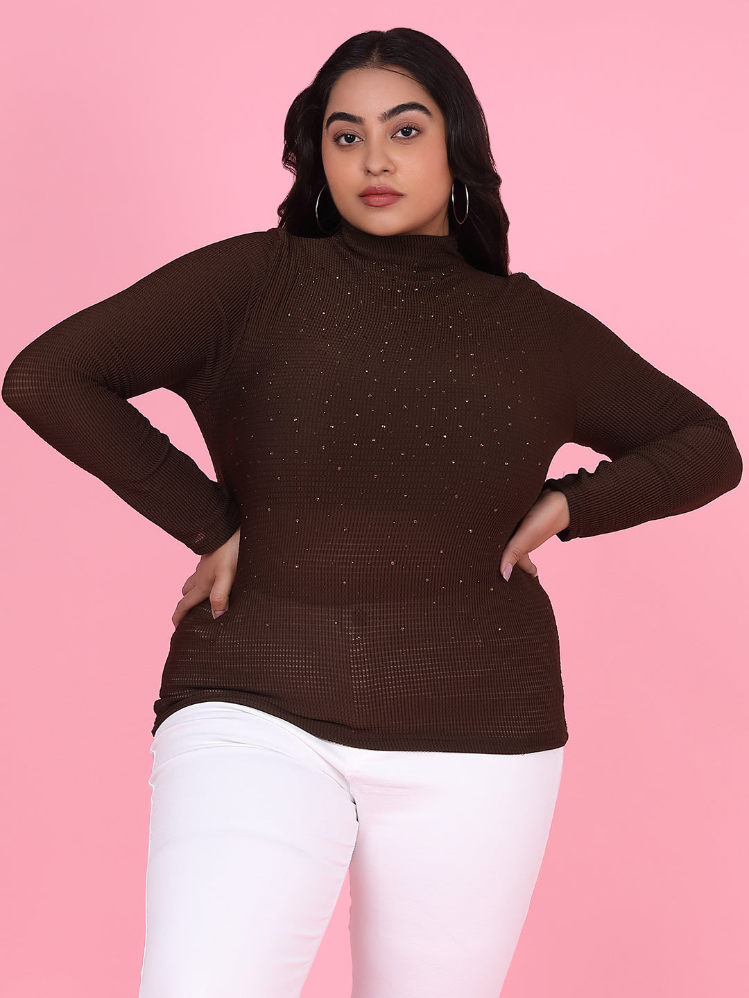 Women Solid Brown Top