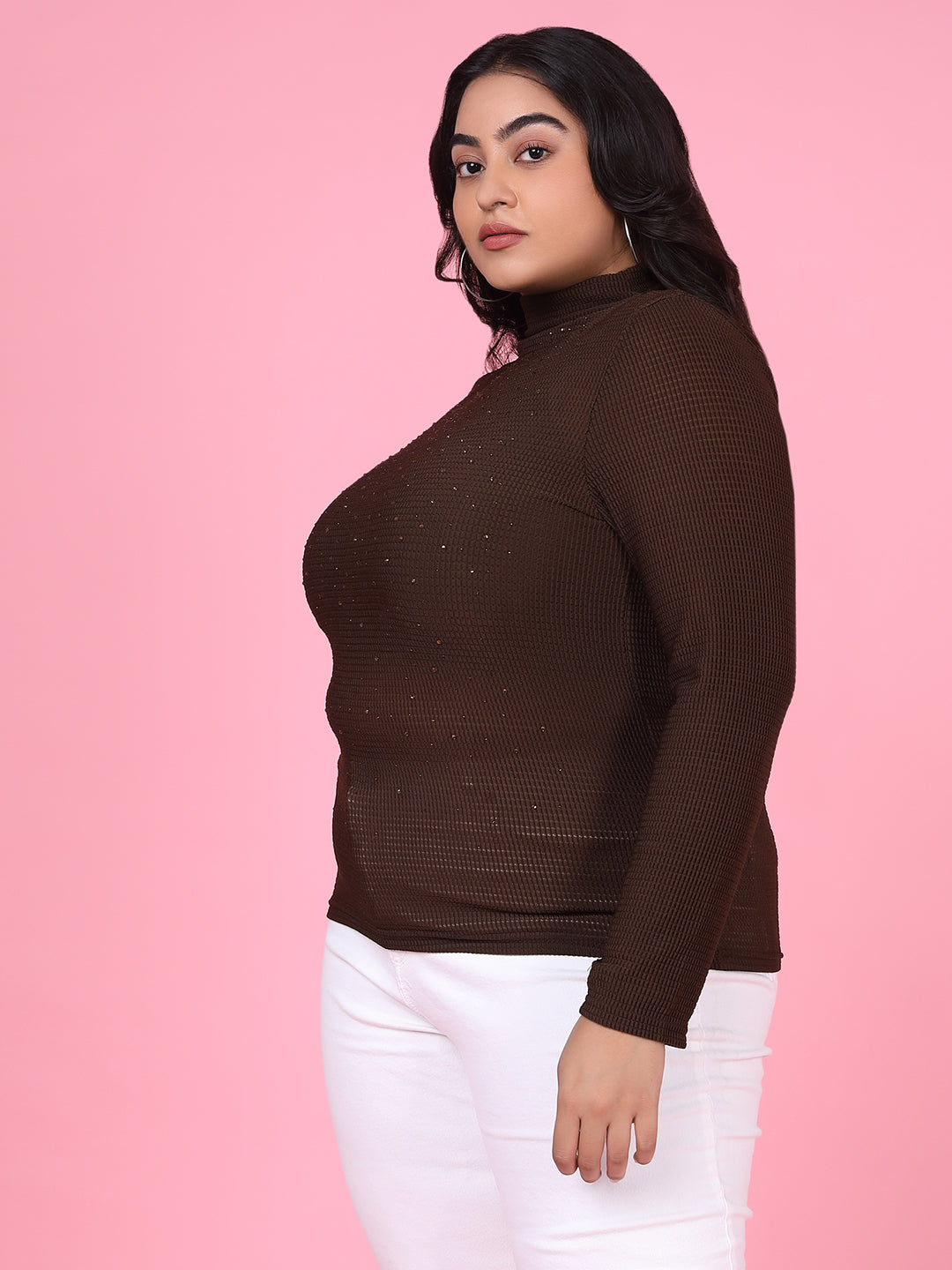 Women Solid Brown Top