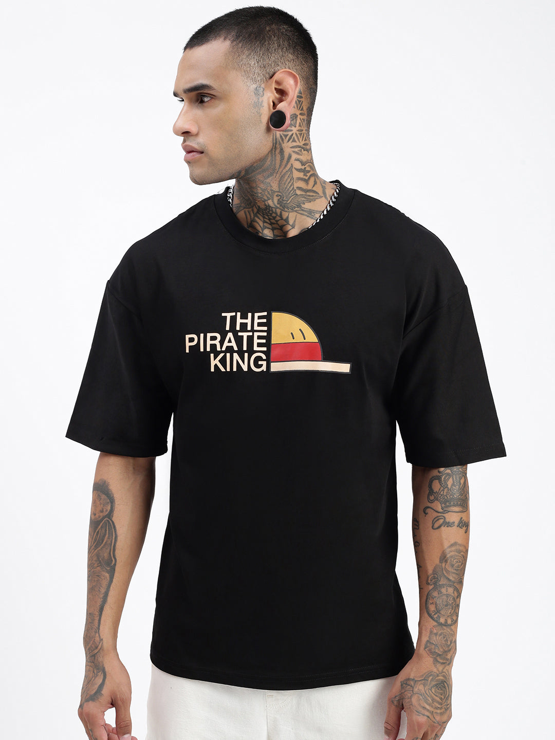 Men Graphic Black Relaxed Fit T Shirt