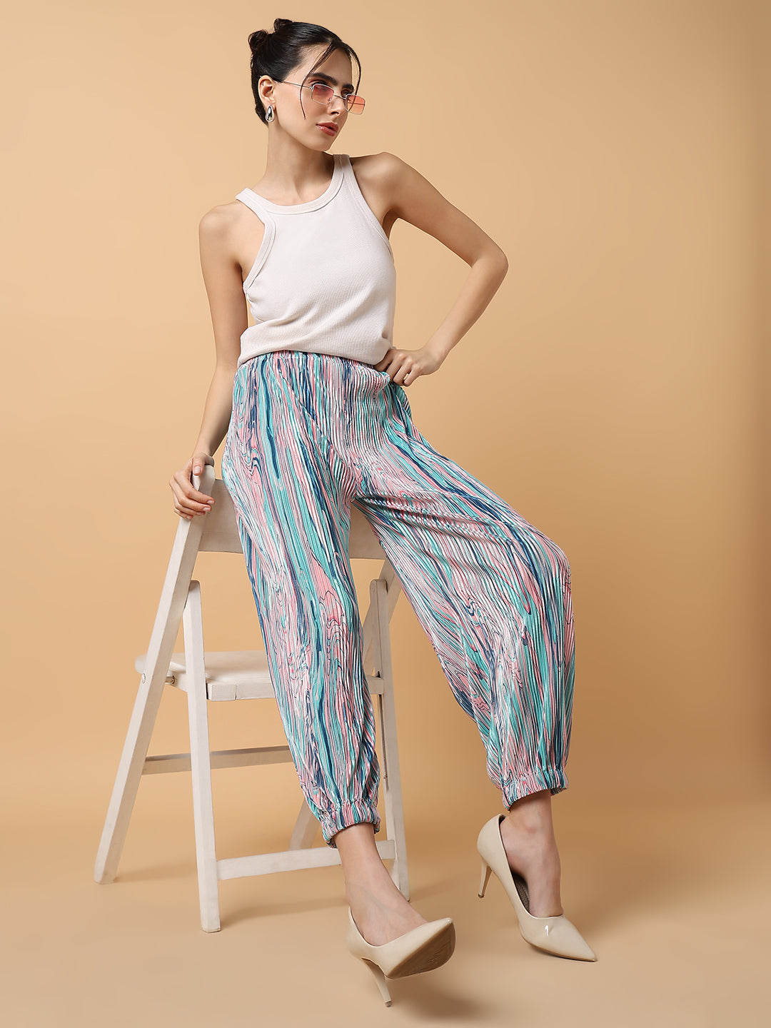 Women Solid Sea Green Trouser