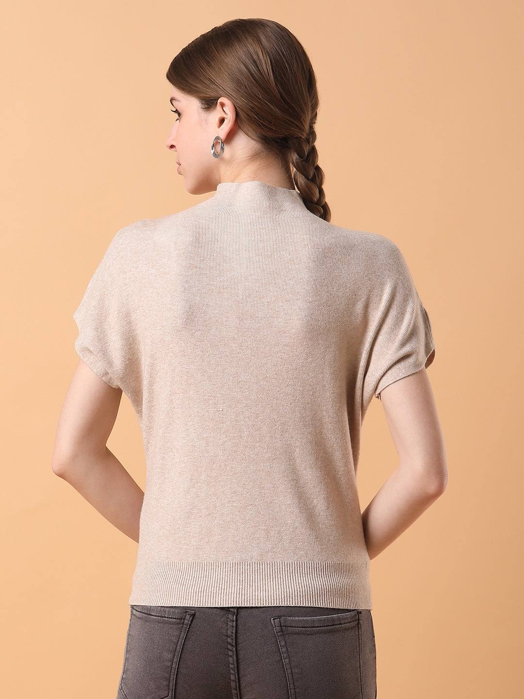 Women Solid Beige Top