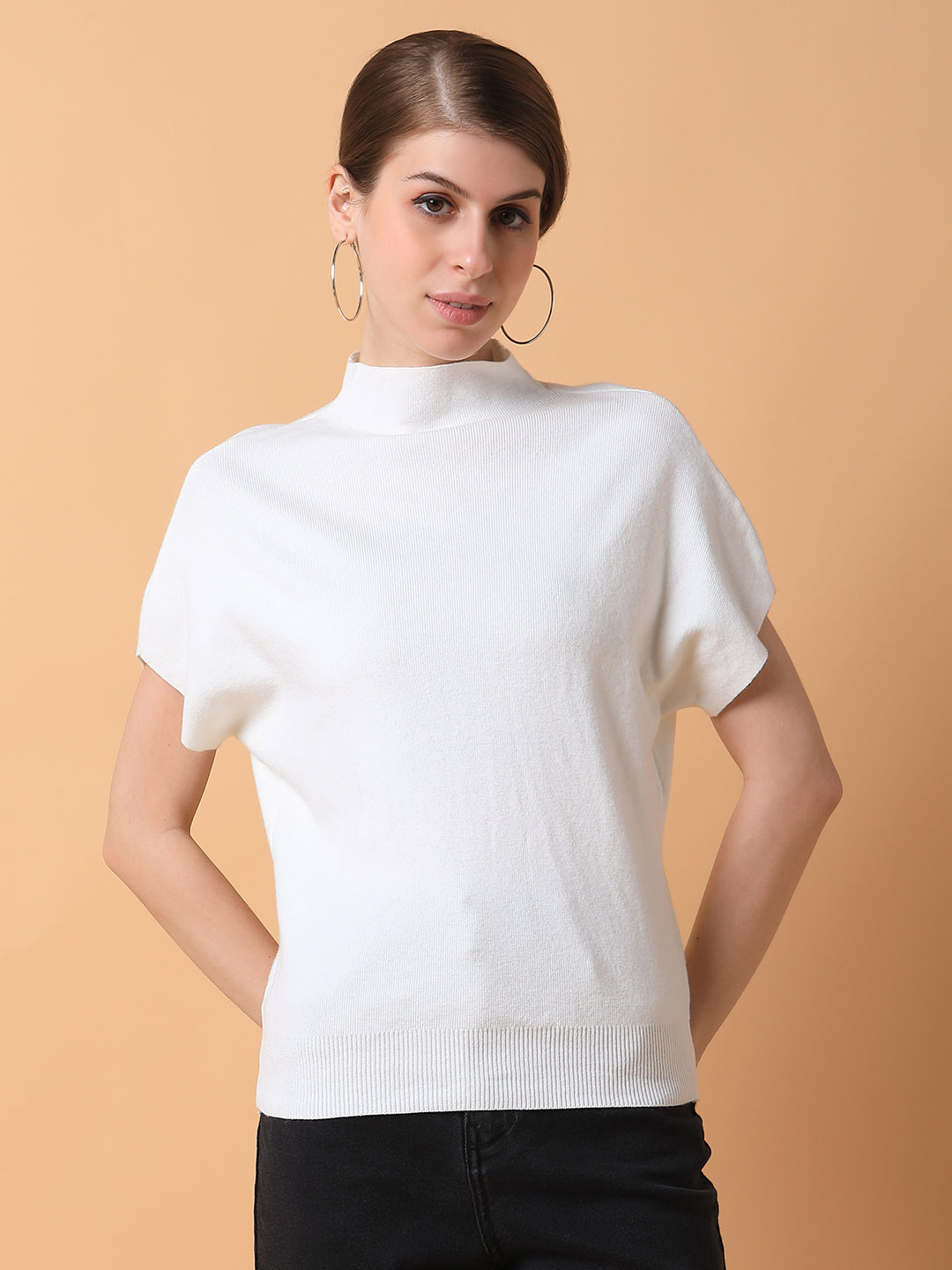 Women Solid Off White Top