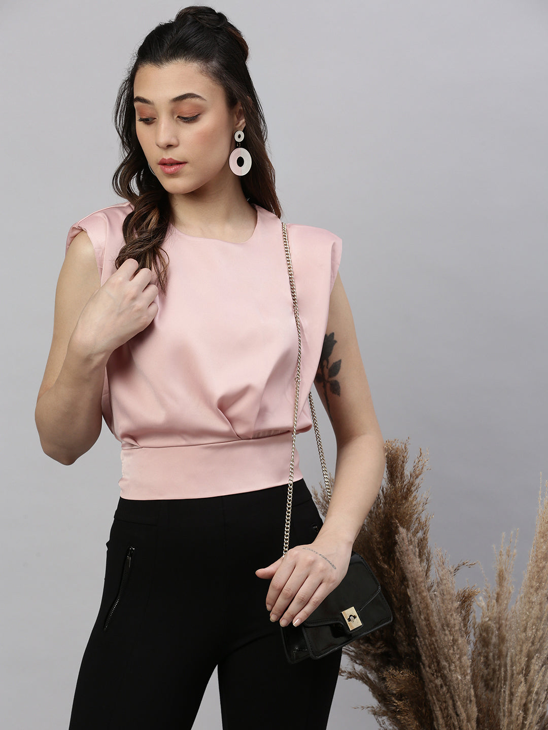 Women Solid Peach Top