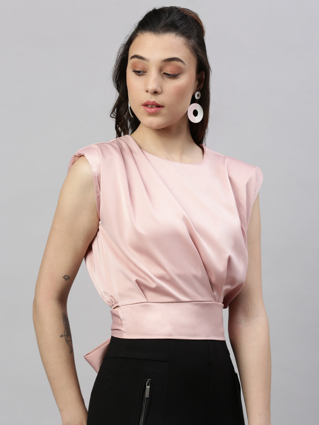 Women Solid Peach Top