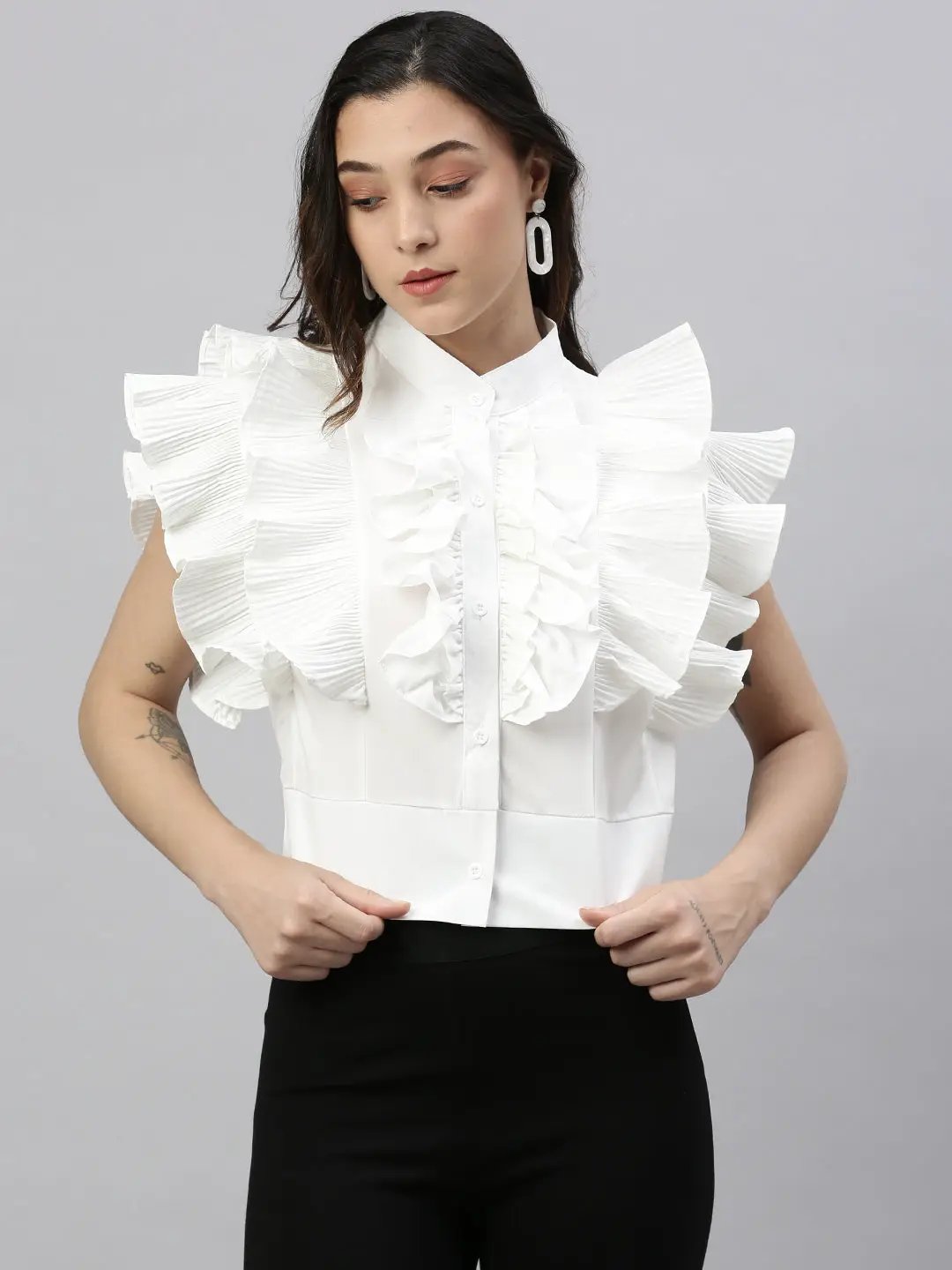 Women's Solid White Top