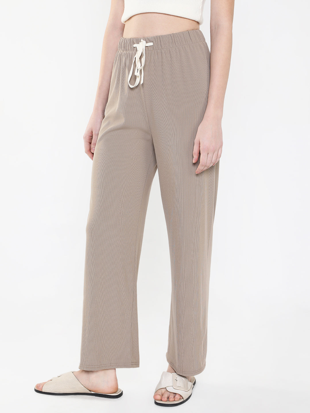 Women Solid Beige Trouser