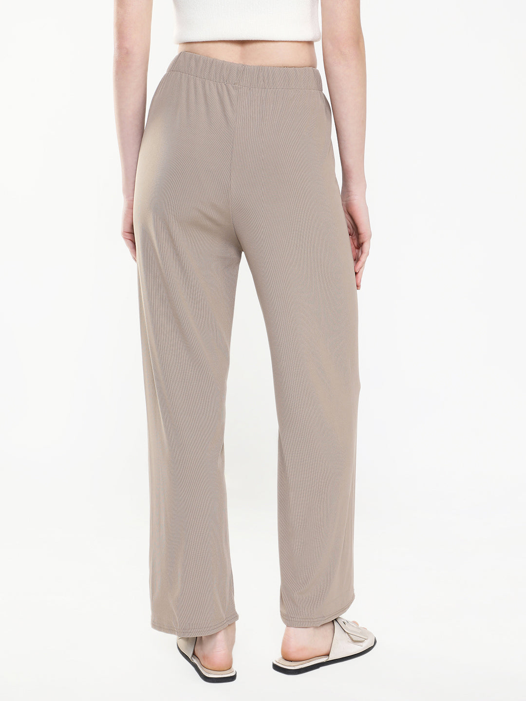 Women Solid Beige Trouser